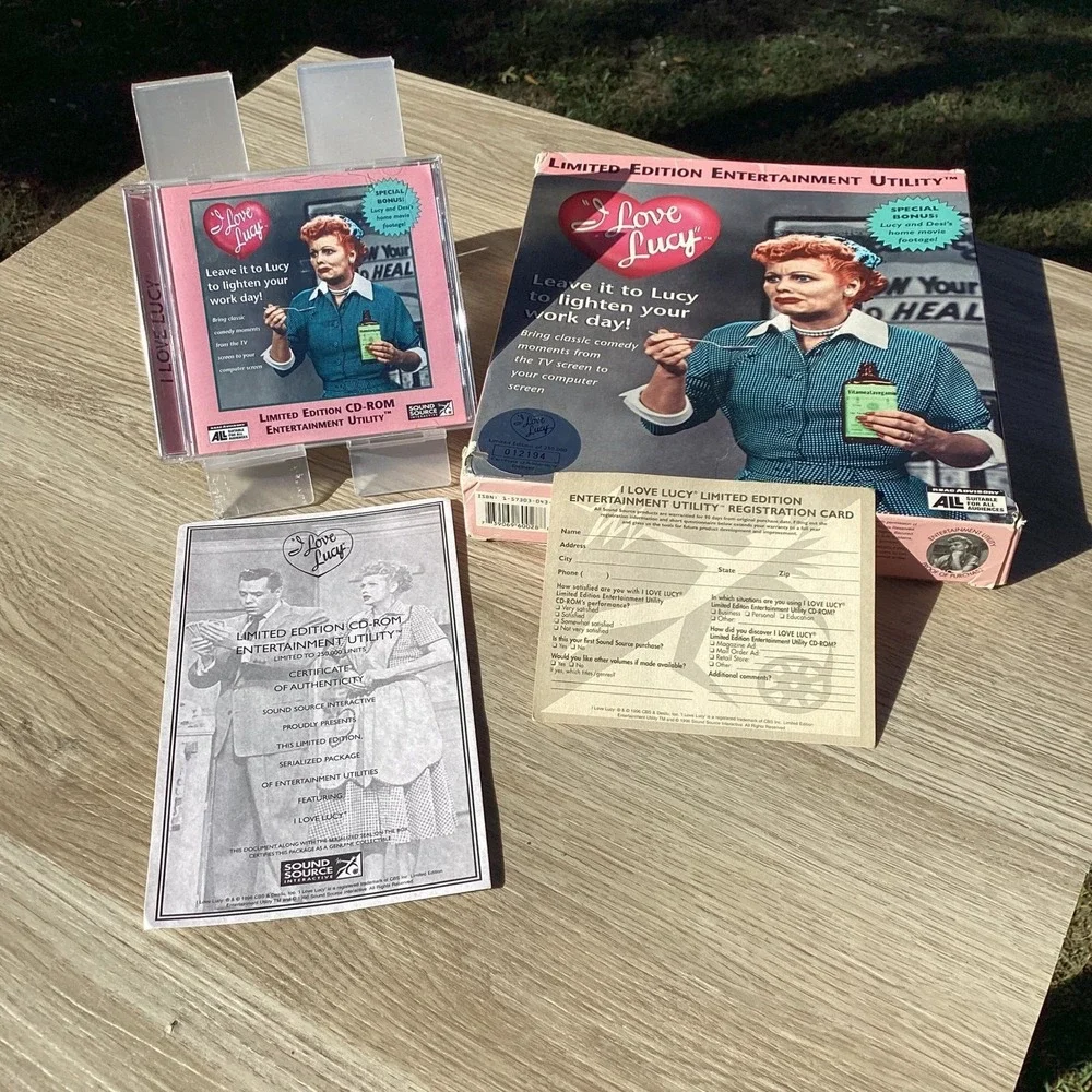 I Love Lucy Limited Edition Utility CD ROM‎ Windows Software Numbered